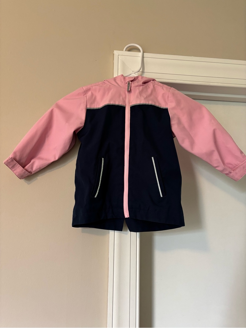 Swiss Tech Pink and Navy Hooded Raincoat for Kids